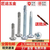 Wardivision head round drilling tail screw cross disc head self-tapping self-drilling screw 8#不锈钢燕尾钉M4 2M4 8