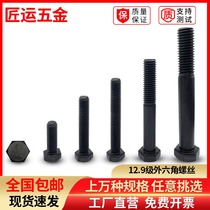 Hexagon screw 12 9 grade high strength Bolt lengthened alloy steel full tooth hardened hexagonal head screw M6M8