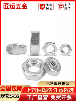 Hexagon nut GB 4 8 grade galvanized nut screw cap screw cap KG Wholesale M6M8M10M20M24
