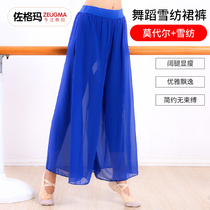 Dance pants female modern dance chiffon wide leg pants loose practice pants Modal classical dance Chinese dance practice costume