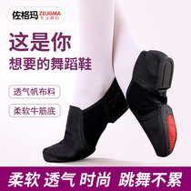 Zogma black dance shoes womens soft bottom practice shoes teacher shoes classical dance low canvas jazz dance shoes summer