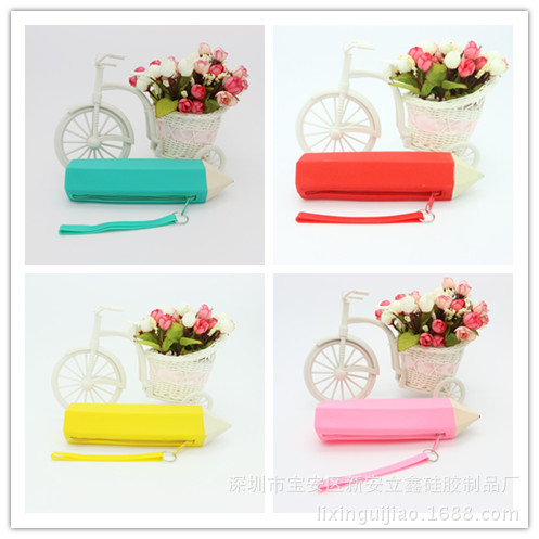 Wallet Japanese and Korean creative stationery candy color pencil silicone pencil case storage bag multifunctional creative pencil case