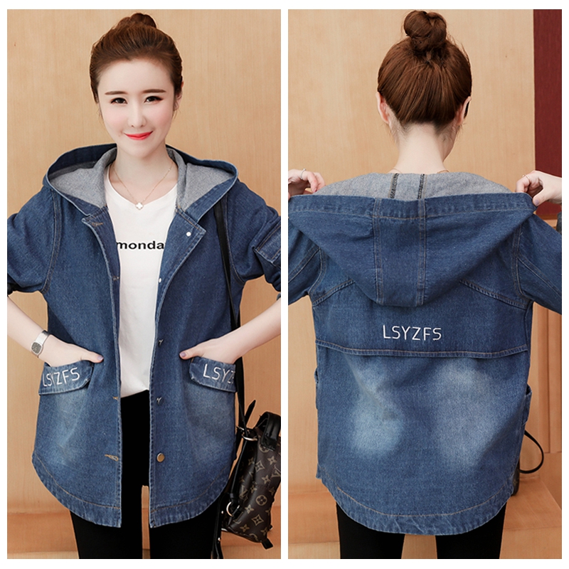 học sinh trung học cơ sở denim jacket cô gái mùa xuân và mùa thu váy 2020 mới phiên bản Hàn Quốc của quần áo bên ngoài giản dị loose-fitting