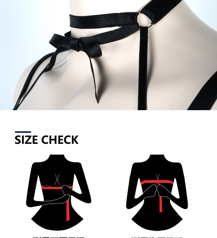 Váy braJJ Hàn Quốc màu đen thời trang bikini bikini 3/4 cup Ribbon Chocker Low X áo ngực không dây