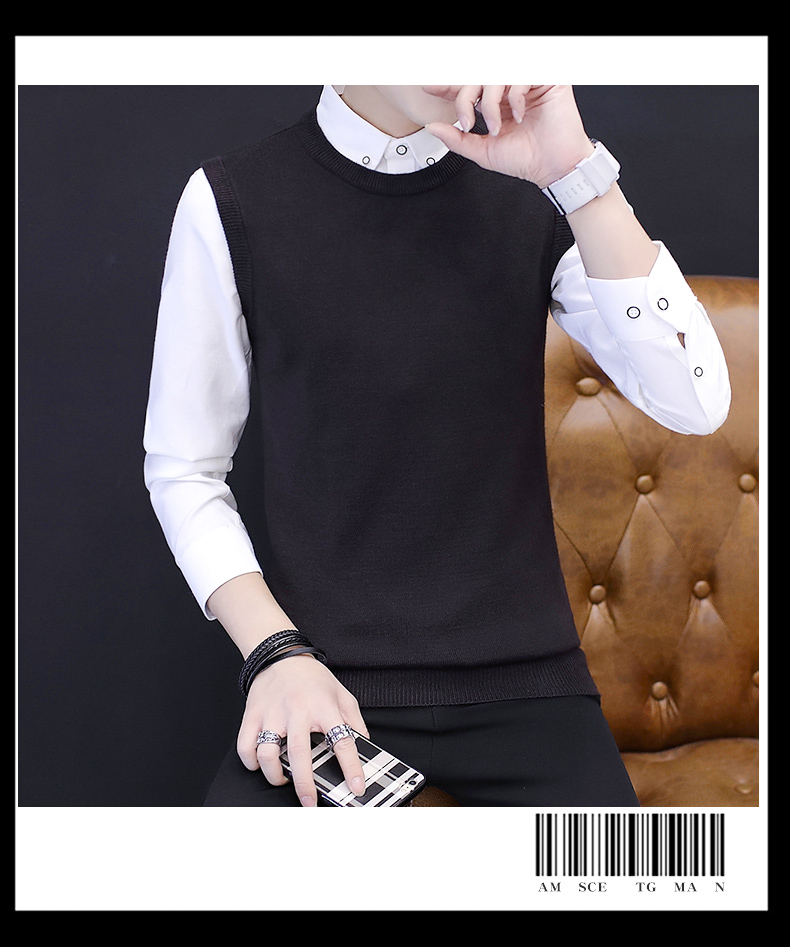 Mùa thu và mùa đông mẫu áo len không tay nam len vest đại học áo gió vai vest phiên bản Hàn Quốc của áo vest nam dệt kim đẹp trai cardigan nam 