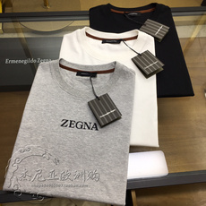 Футболка мужская zegna 杰尼亚 秋款男士小字母刺绣logo翻领打底t恤休闲修身polo衫