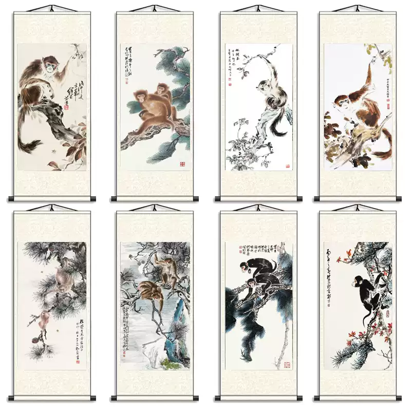 古典四大美女卷軸畫楊貴妃西施貂蟬王昭君掛畫可客製絹布人物畫