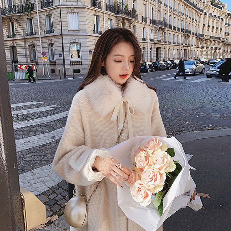 Small fragrant wind plus-size double face cashmere medium long version very fairy coat jacket woman 2019 popular autumn and winter thickened 100 lap