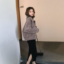 Net red lamb hair to wear professional foreign style feminine clothes suit skirt 2019 new goddess autumn and winter two-piece suit