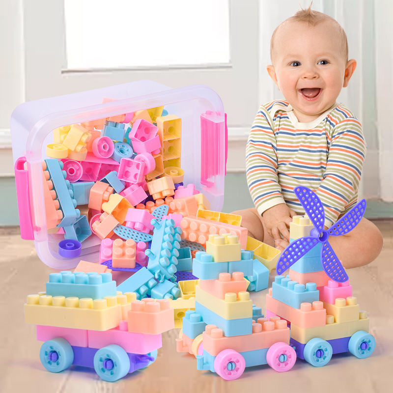 Children's large grain assembled plastic building blocks Baby creativity Early teaching DIY 100 Changed Spelling Inserts of Puzzle Toys