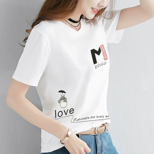 Tide, хлопковая белая летняя футболка, короткий рукав, оверсайз, в корейском стиле