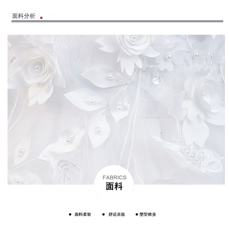 Cô gái công chúa váy fluffy sợi trẻ em buổi tối váy hoa trắng cô gái váy cưới trang phục piano mùa hè - Váy trẻ em quần áo cô dâu chú rể trẻ em