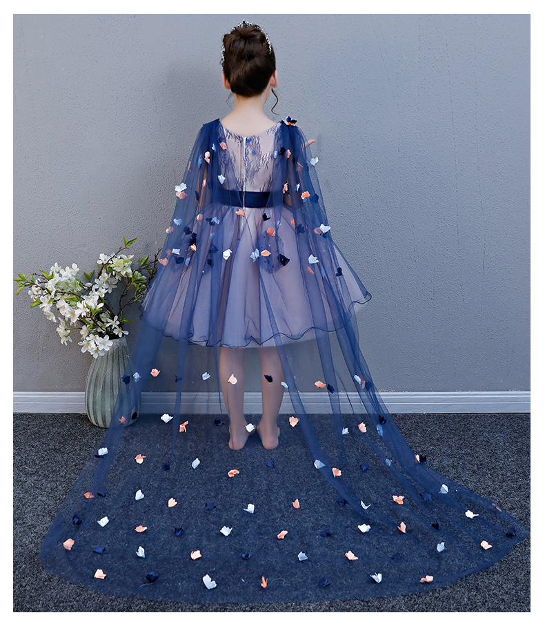 Trẻ em ăn mặc công chúa váy fluffy áo choàng cô gái chủ mô hình sàn catwalk trang phục dạ hội đuôi váy mùa hè - Váy trẻ em váy đầm xuân hè đẹp cho bé gái
