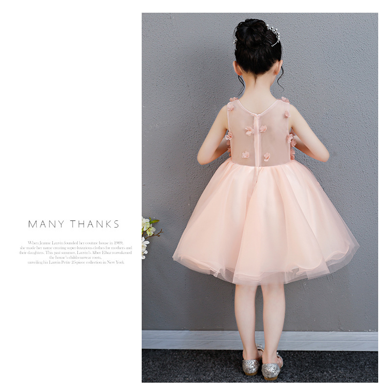 Cô gái màu hồng sinh nhật công chúa váy trẻ em mẫu váy catwalk nhỏ chủ trang phục piano lông mịn mùa hè - Váy trẻ em váy đầm trẻ em 13 tuổi
