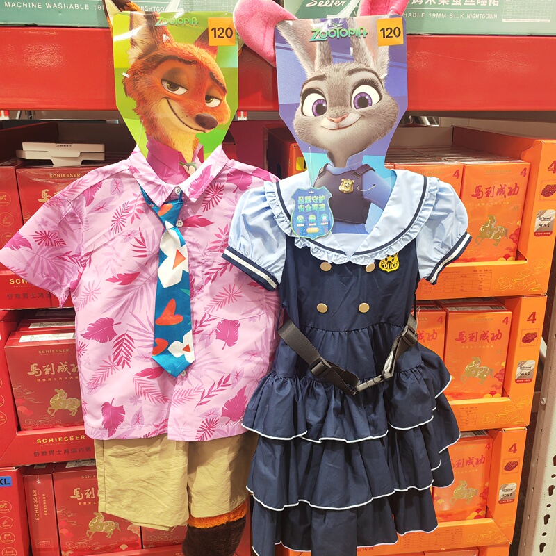 Sam Zootopia Nick the Fox Cosplay Costume Anime Film Children's Performance Festival Dress in Stock