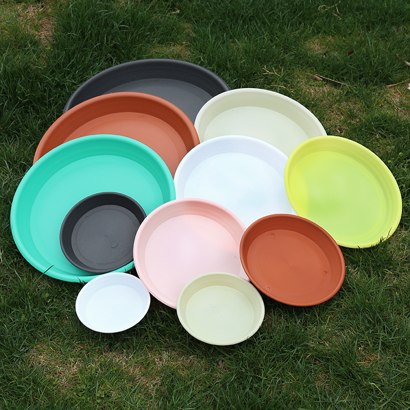 Thickened flower pot tray Plastic resin large tray Flower pot base tray Household gold Ge flower pot bottom tray