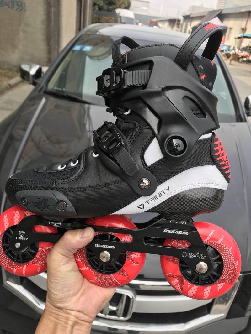 New Tao Bao Lions Lee Powerslide Tau Wheel Skating Shoes Adult Male Carbon Fiber Flat Flower Shoes Women Straight Out of Ice