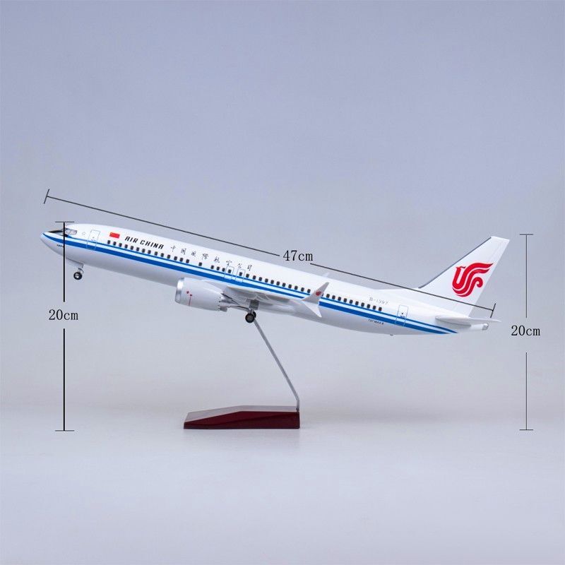 Boeing B737 Max 8 Air China Aircraft Model with Wheels, Assembled Simulation Passenger Plane, China International Airlines Model Ornament