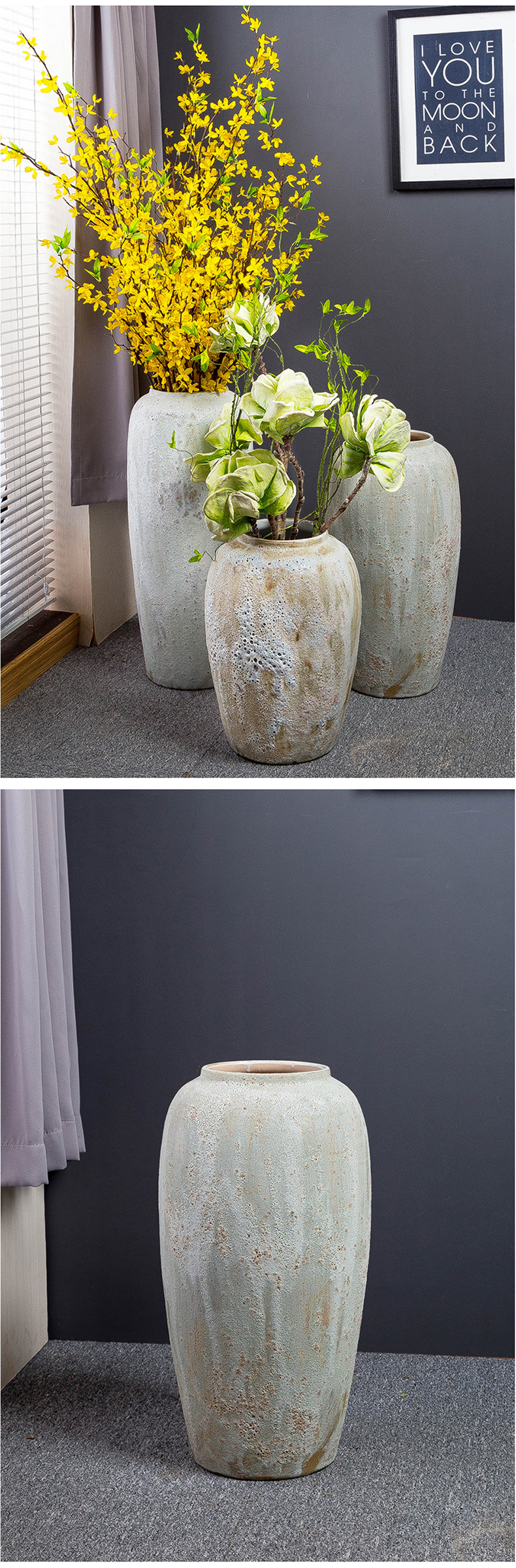 Two jingdezhen white mercifully glaze of 0.45 to 1.2 m set of new Chinese style ceramic vases, handicraft furnishing articles