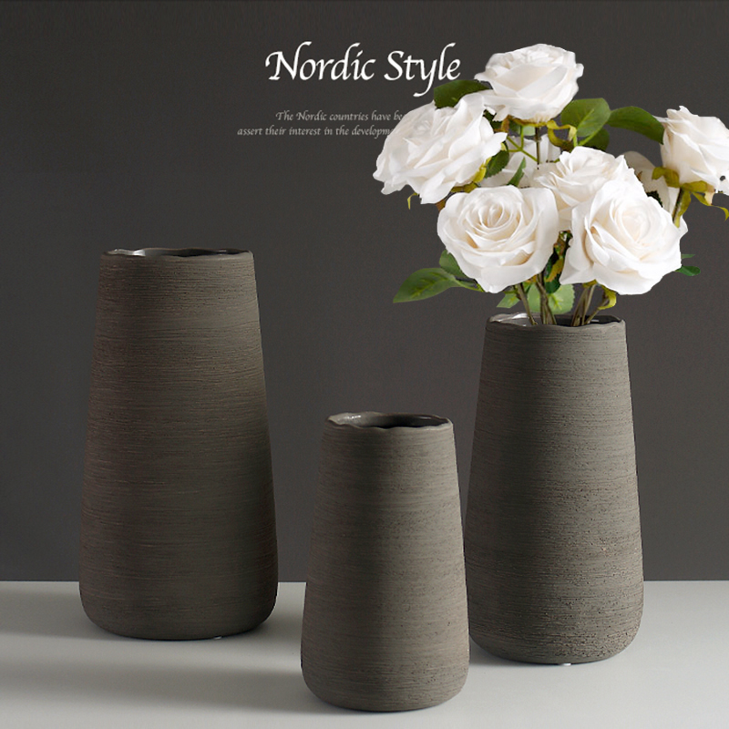 I and contracted ceramic flower vase continental creative living room white dried flowers, Nordic home furnishing articles