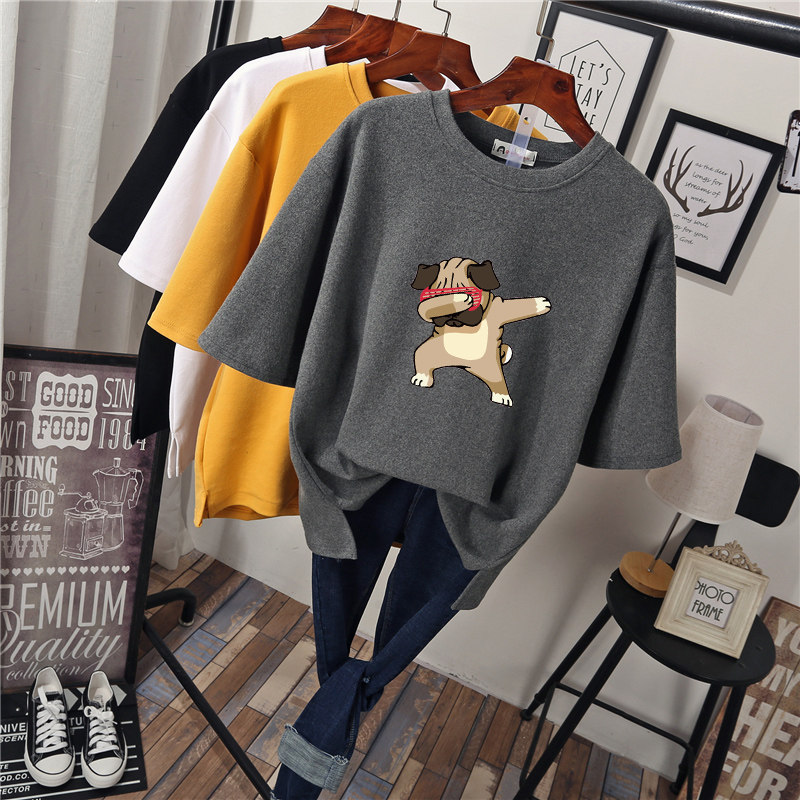 Big size for summer dress 2022 new fat woman short sleeve loose T-shirt Fat sister Skinny Blouse Foreign Pie Undershirt