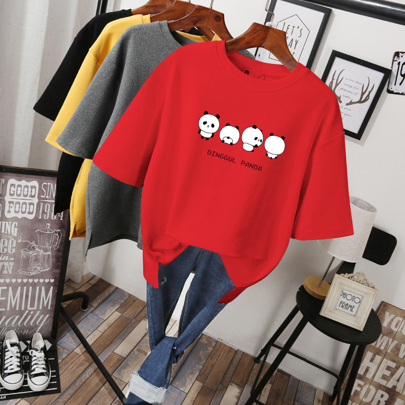 2023 New large - yard women's summer wear T - shirt fat sister Han - shade blouse slim half - sleeve tide