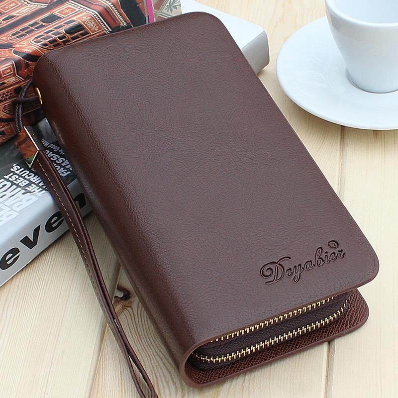 手包男士加厚拉链手拿包双层钱夹青中年长款男式大容量钱包