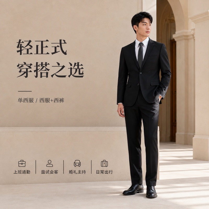 Men's Suit Jacket Formal Blazer Men's Suit Two-Piece Set Interview Commuting Wedding Host New Style Men's Suit Jacket Formal Blazer Men's Suit Two-Piece Set Interview Commuting Wedding Host New Style