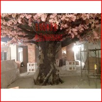 Customized large simulation tree banyan tree interior decoration peach blossom ancient tree door head door stage Maple cement rockery