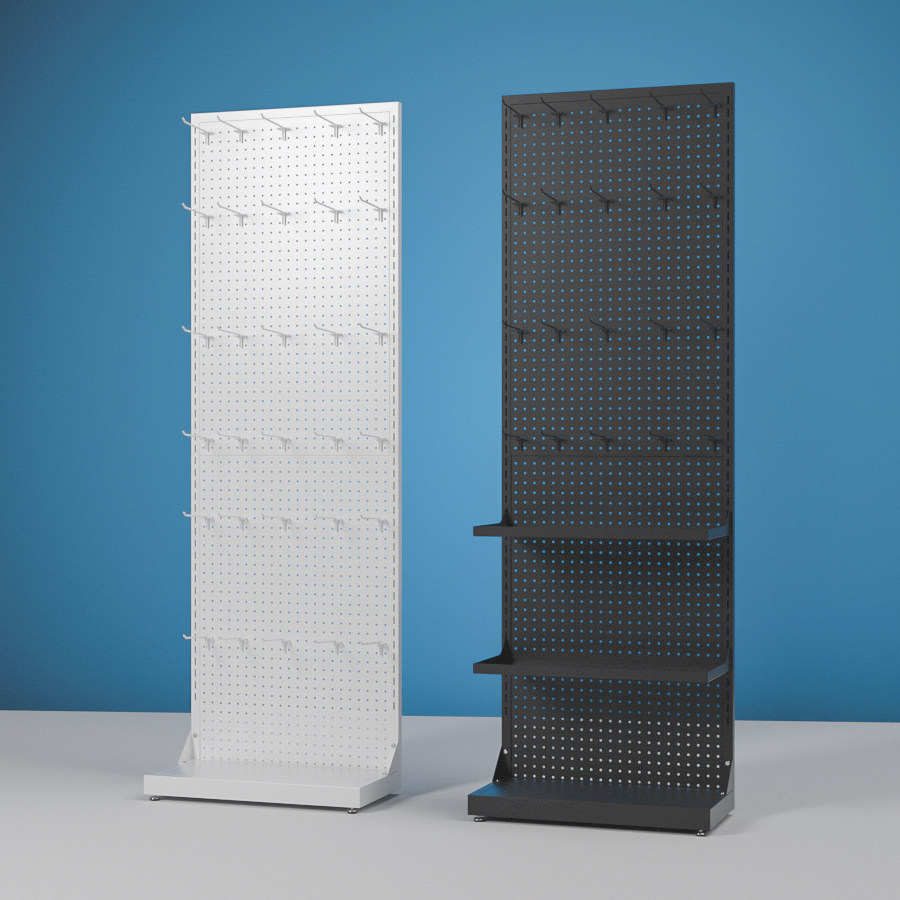 Hole board supermarket shelf display rack shelf metal multi-functional laminate with hook mobile pharmacy snacks