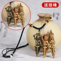 Nepal handmade Vajra drop magic Pestle pendant Mens pure copper dharma Da Wei De Vajra Buddha necklace pendant