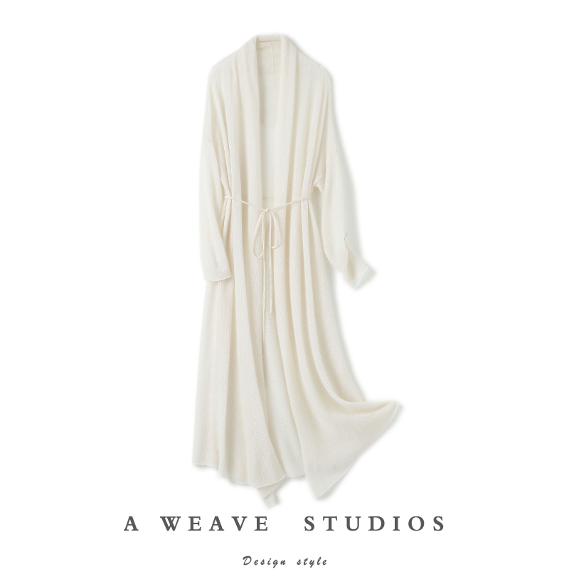 Dreamy Soft Like a Cloud, the Breeze Blows Across the Face, Pure Cashmere Knitted Cardigan, Long Air-Conditioning Sun Protection Shirt, Thin Coat