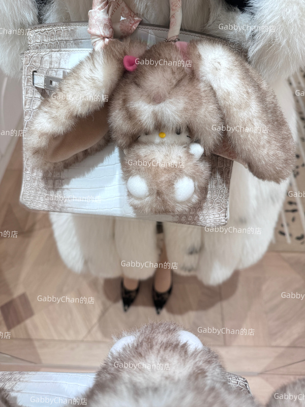 In Stock, Limited to Hokkaido, Adorable Angora Lop-Eared Rabbit, High-Quality Version, Plush Toy Keychain