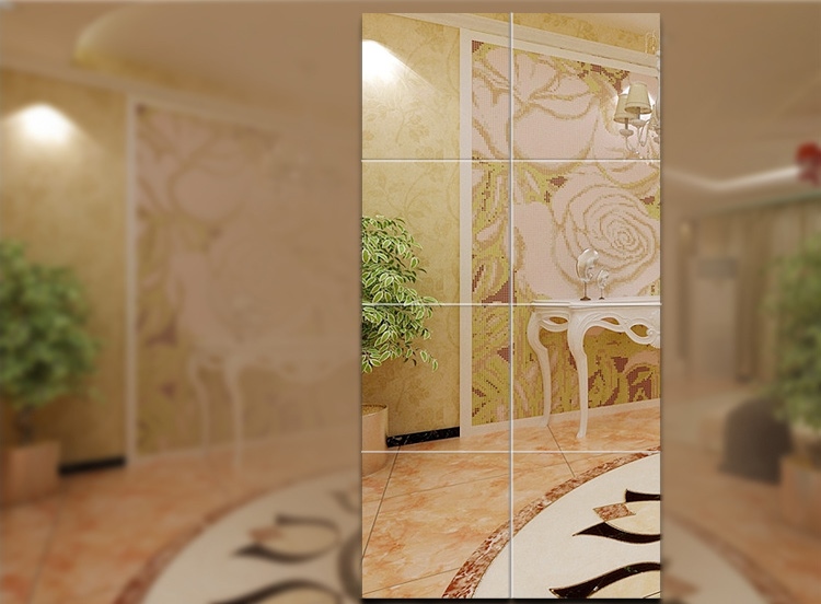 Gương chiều dài đầy đủ gương thay đồ không khung phụ kiện phòng tắm ký túc xá kết hợp dán tường gương treo tường mới - Gương gương cảm ứng thông minh