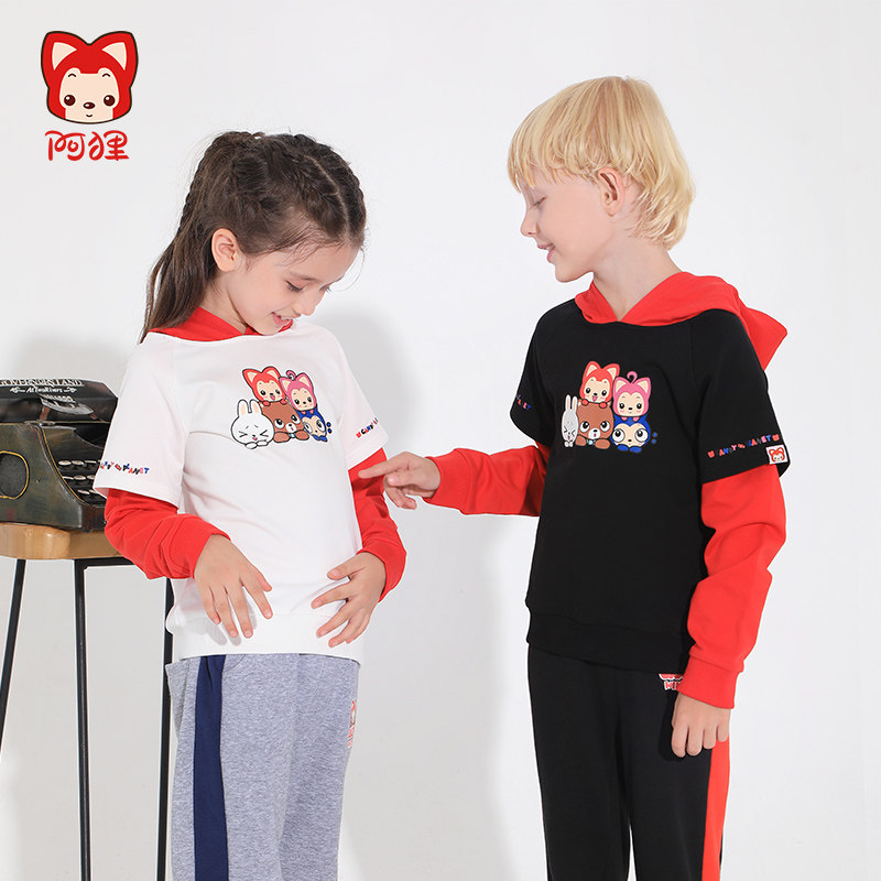 阿狸童装 纯棉 儿童连帽长袖卫衣 天猫优惠券折后￥29.9包邮（￥79.9-50）110~150码2色可选