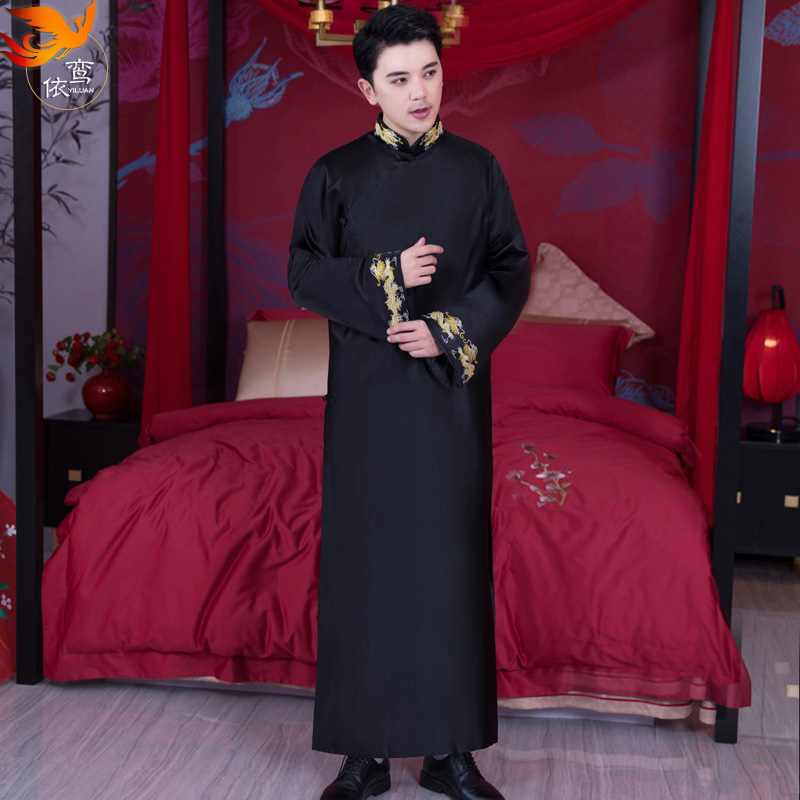 Chinese bridegroom conserved show and suit for men's long gown Margot married performance comic performance comic performance group to pick up pro brothers and summer-Taobao