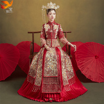 Bride Xiuhe's new wedding toast in winter is a thin Chinese wedding dress Chinese style wedding dress