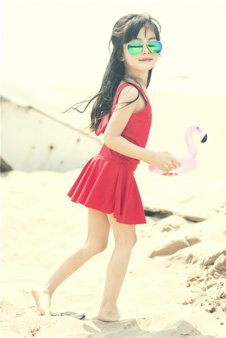 Wave Butterfly Ibu Hot Spring Children Đồ bơi Cô gái Đồ bơi Xiêm Trẻ nhỏ và vừa Trẻ em Đồ bơi dễ thương của học sinh Hàn Quốc - Bộ đồ bơi của Kid đồ bơi bé gái tay dài