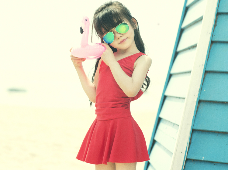 Wave Butterfly Ibu Hot Spring Children Đồ bơi Cô gái Đồ bơi Xiêm Trẻ nhỏ và vừa Trẻ em Đồ bơi dễ thương của học sinh Hàn Quốc - Bộ đồ bơi của Kid đồ bơi bé gái tay dài