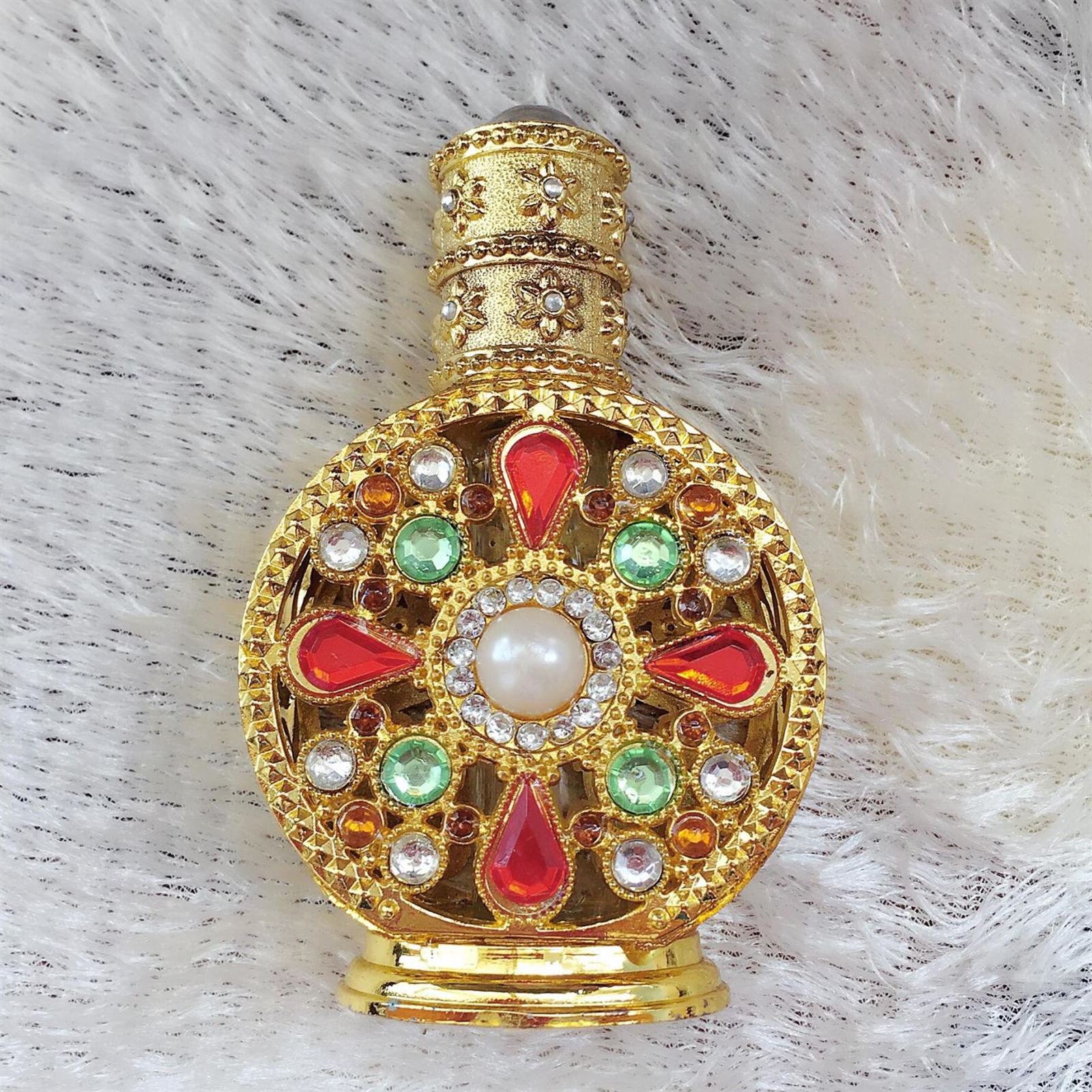 高端精油瓶空瓶 纹绣分装瓶宫廷镀金镶钻珍藏瓶香水瓶