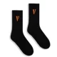 VLONE POP UP Limited Màu đen cam V Quần tất dài đường phố châu Âu và châu Mỹ FRIENDS - Vớ hàng tuần tất khử mùi