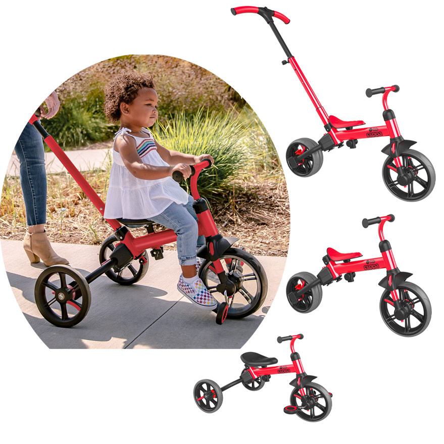 Irish children's three-wheeled bicycle trolley baby Four-in-one balance car can be folded with light walking foot pedal
