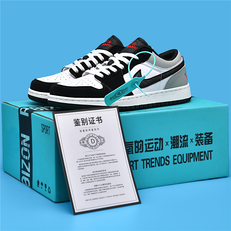 Air Force One Men's Shoes in Black Smoke Gray Are Durable ­ Collaboration with Aj Low-Top Sneakers Dunk Black and White Panda Sports Shoes for Women.