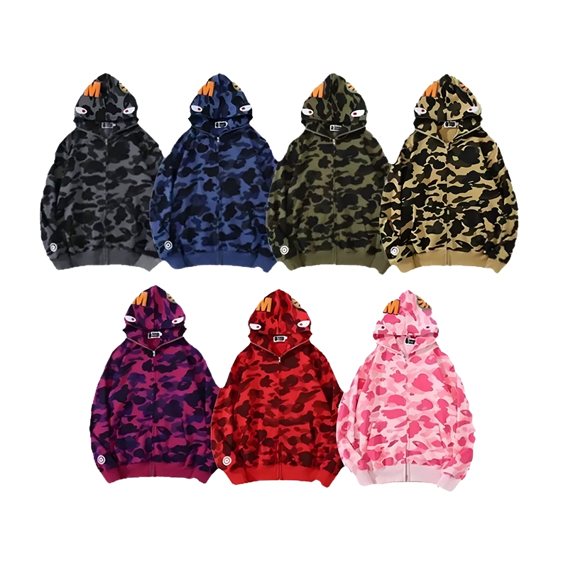 Autumn and Winter Unisex Shark Head Single-Hood Cross-Border Foreign Trade Dropshipping Trendy Brand Classic Pure Cotton Terry Couple Sweatshirt Jacket Autumn and Winter Unisex Shark Head Single-Hood Cross-Border Foreign Trade Dropshipping Trendy Brand Classic Pure Cotton Terry Couple Sweatshirt Jacket