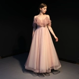 Летнее платье подружки невесты, весенняя розовая длинная юбка для принцессы, 2020, в западном стиле