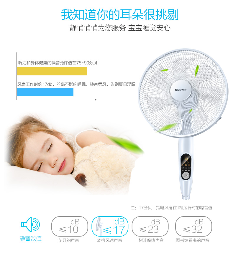 Quạt chuyển đổi tần số Gree bảy lá quạt nhà yên tĩnh hẹn thời gian điều khiển từ xa quạt sàn FDZ-40X65Bg7 - Quạt điện quạt mini fan