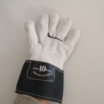 Good luck brand Hong Kong edition gloves Half leather cowhide short leather Construction workers tie iron wear-resistant labor safety protection Welding work