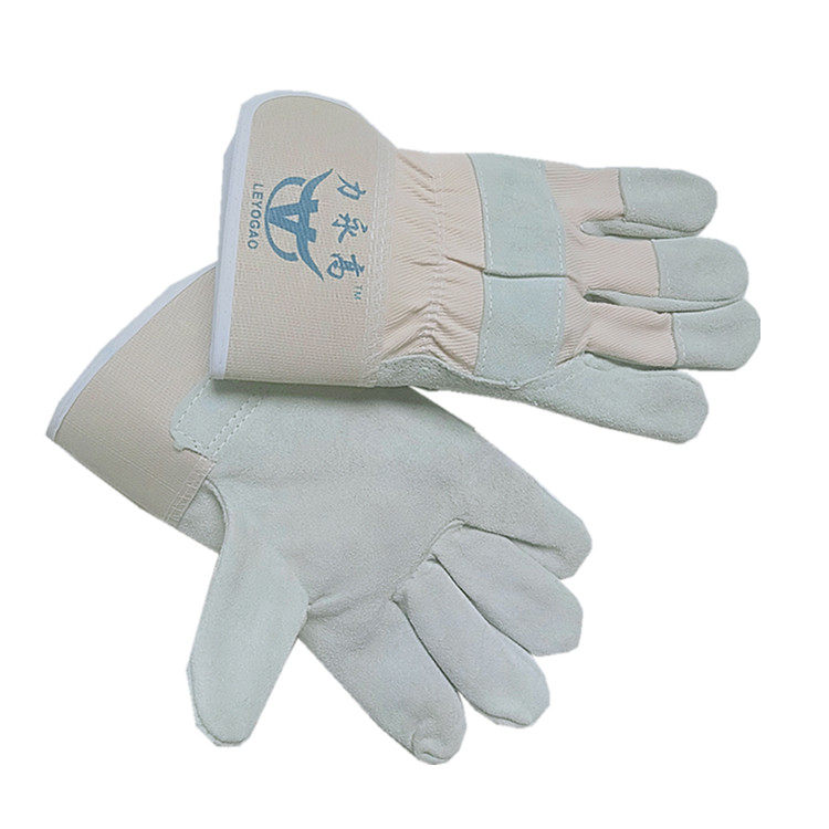 Real cowhide gloves half-leather electric welding package welder handling industry labor insurance labor leather gloves 12 pairs