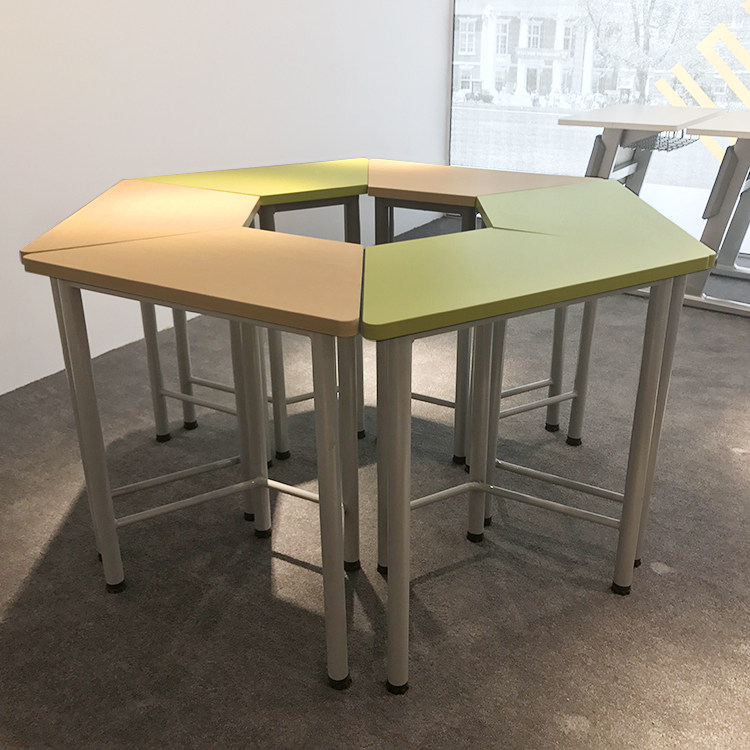 Hexagon Table Splicing Table Courtable Chairs Combined Student Tutoring Class Training Table Wisdom Table Chairs Brief Trapezium Table