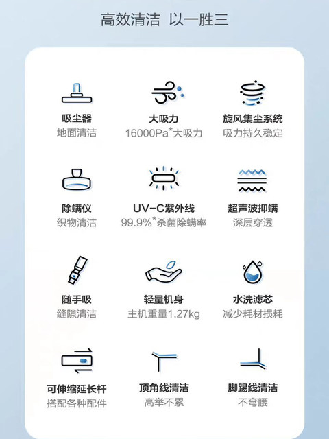 Haier handheld vacuum cleaner, mite removal suction trailer, multi-purpose large suction ultrasonic mite removal device, vacuum cleaner